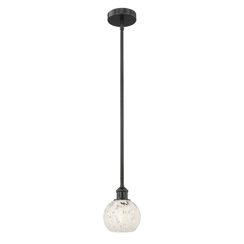 Luminaire suspendu 1 lumière Ivana, H 7,5 po x l 6 po x P 6 po, Noir mat