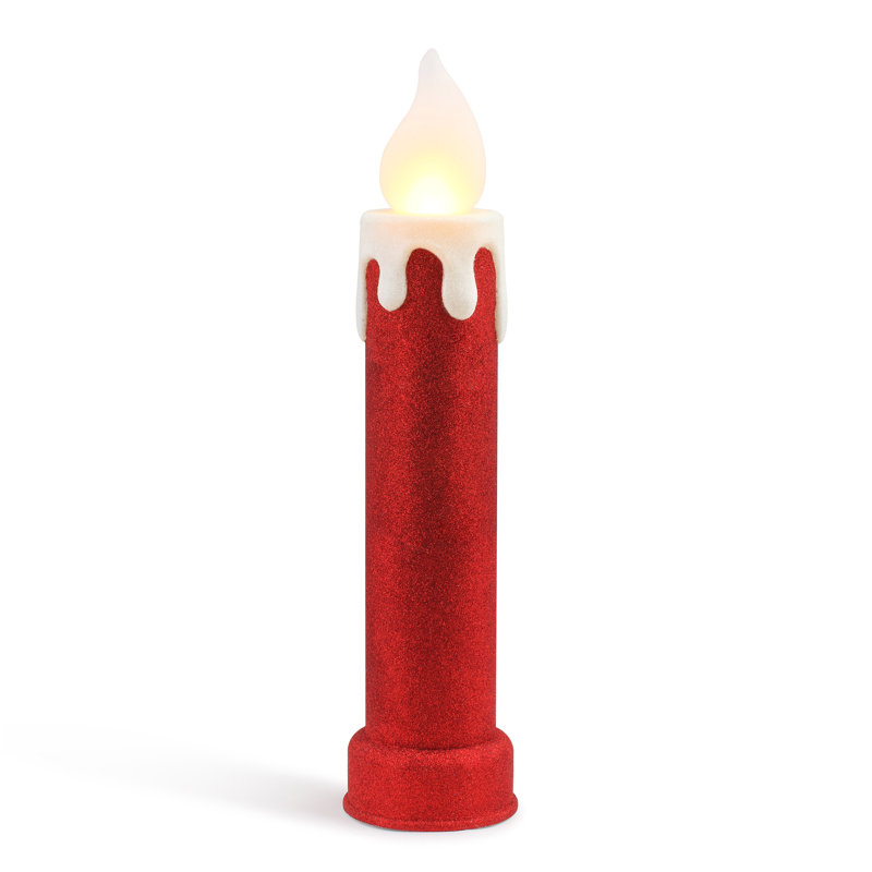 Bougie soufflée 24 po - paillettes rouges