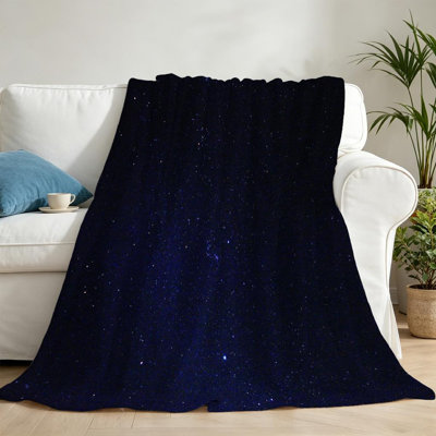 Jeté en flanelle bleue ultra douce, imprimé rectangle Constellation Night Sky