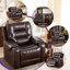 Ensemble de salon inclinable manuel en similicuir 3 pièces avec console de rangement et porte-gobelets-572731213