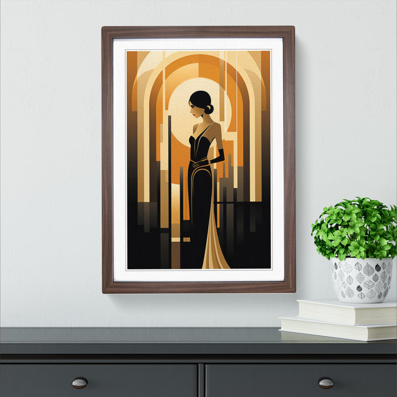 Single Picture Frame Print on Wood, Walnut Framed, 46cm H x 34cm W