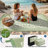 Reversible Outdoor Area Rug 9x12ft, Gray Green/Ivory White - Waterproof & UV Resistant Plastic Mat, Easy Clean, Portable for Patio, Garden, Camping, RV - USA-1610733155-1610733180