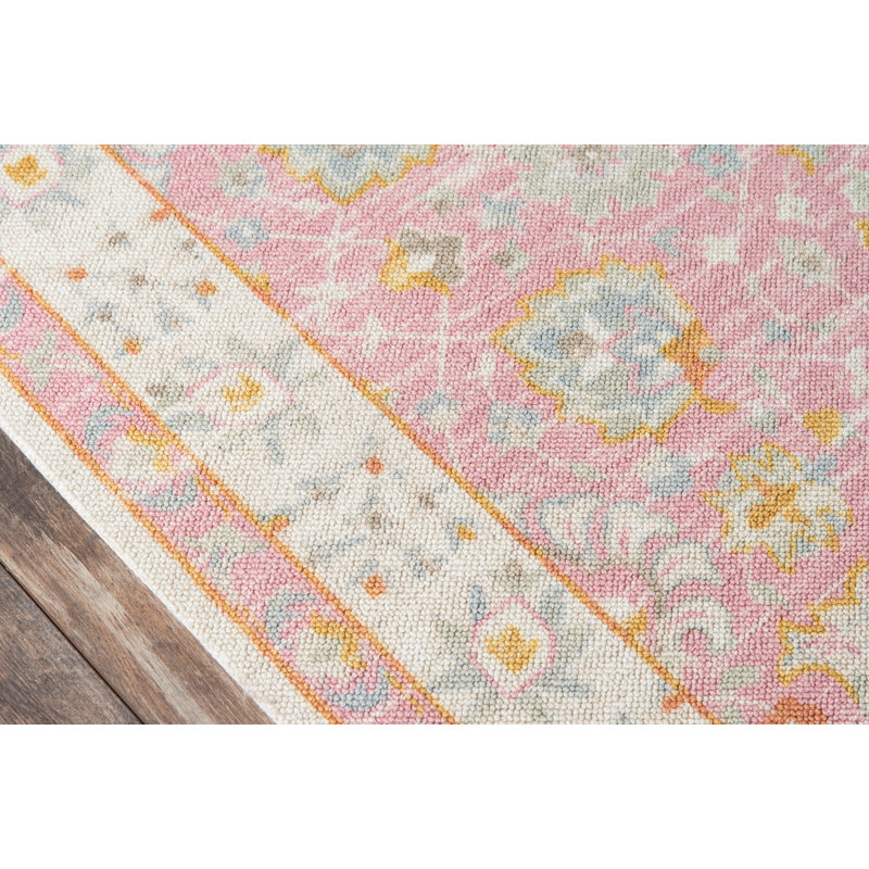 Guerin Oriental Pink Wool & Nylon Area Rug | Viv + Rae™