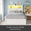 Lit en bois avec tête de lit et armoire de rangement escamotable-67485776-67485782