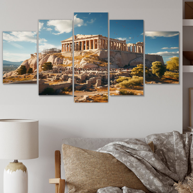 «Grèce Acropolis Majesty» sur toile, reproduction de 5 pièces