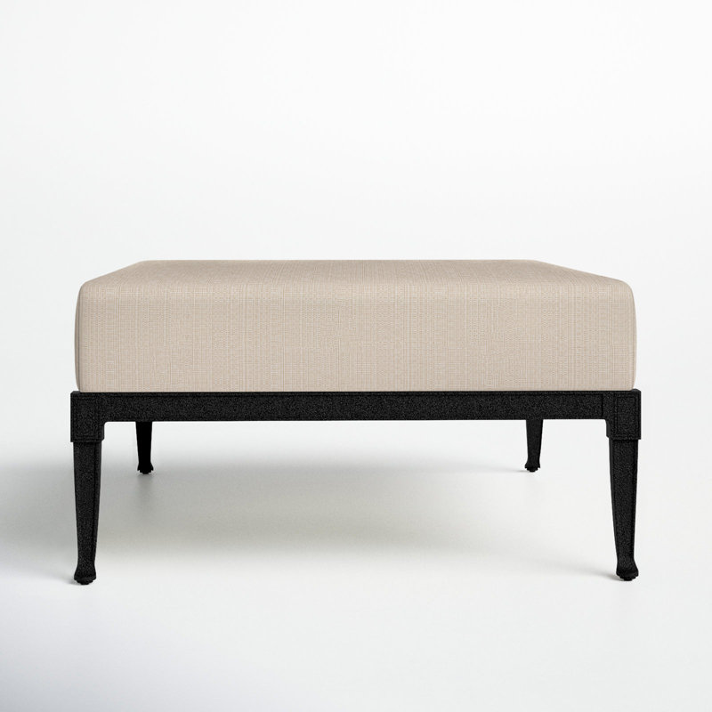 Repose-pieds d'extérieur Wiltshire, Noir texturé, Lin beige antique Sunbrella®