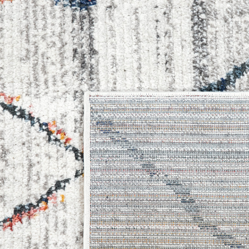Tapis gris / crème / coloré Hartje, Rectangle 2 pi x 3 pi 3 po