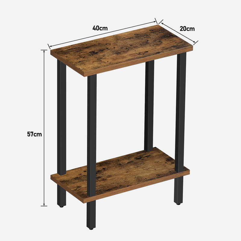 Side Table Set, Black, Brown