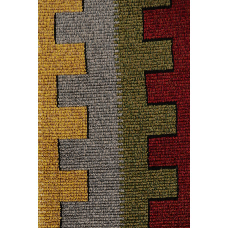 Vintage Swedish Rya Rug, Playful Scandinavian Geometric Patterns - Rug & Kilim