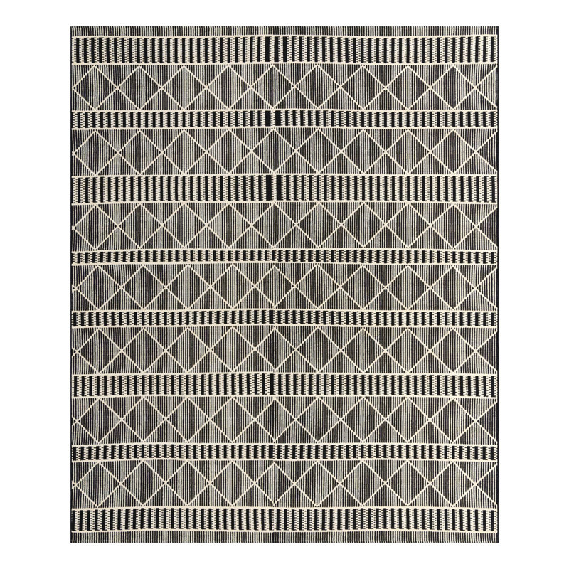Black Dalyan Indoor/Outdoor Trellis Rug, Rectangle 10' x 12'