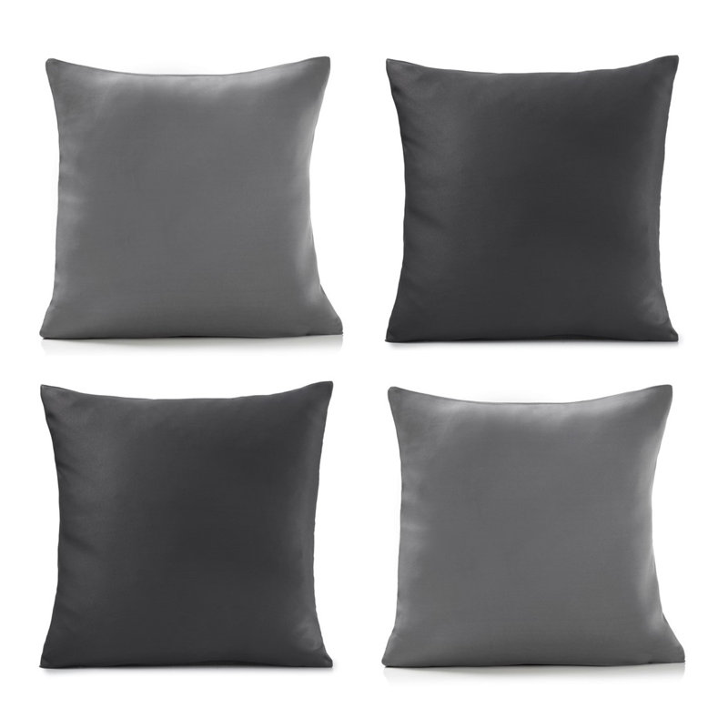 Nashli Square Cushion, Charcoal/Silver