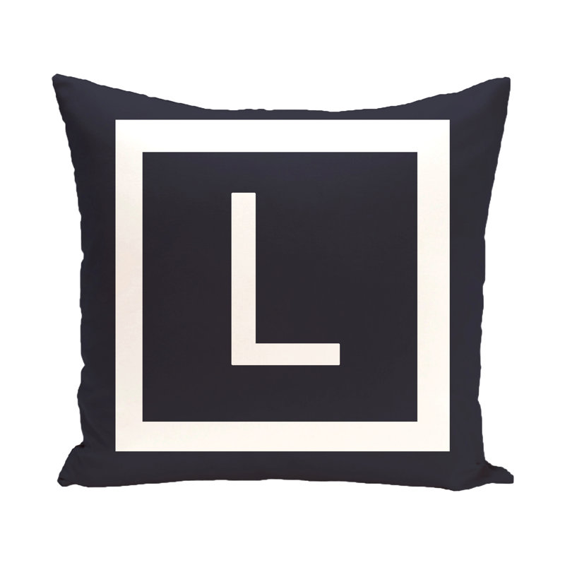  Housse de coussin carré et insert, H 16 po x l 16 po x P 2 po, Bleu marine / Blanc, L