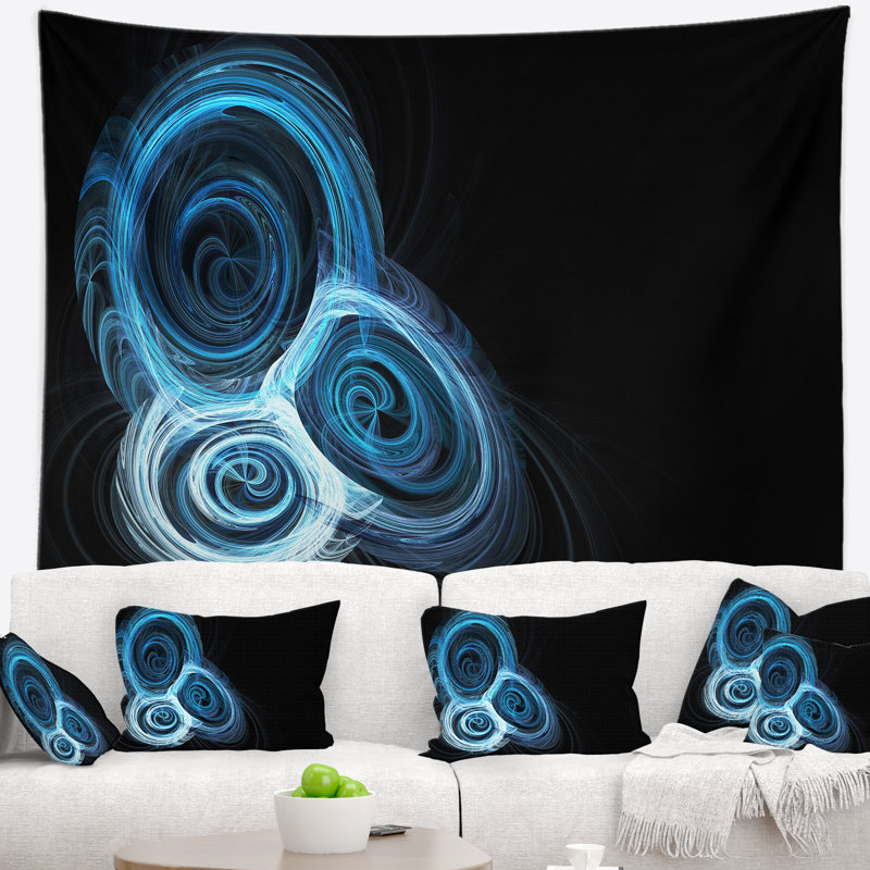 Tapisserie nebula en spirale abstraite, H 50 po x l 60 po