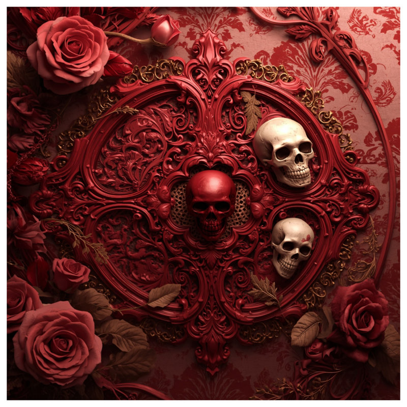 Tapis de bain Red Skull Roses, L 34 po x L 21 po