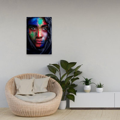 Intense Painted Portrait Abstract Contemporary Wall Art Print by James Mahfuz - Wrapped Canvas Print