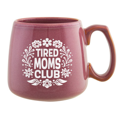 Tired Moms Club Sand Etched Ceramic Coffee Mug, 16oz