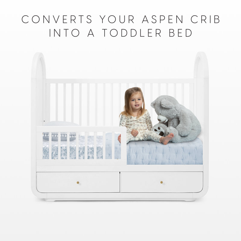 Aspen Toddler Guardrail, Black, White