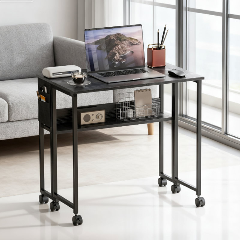 Bureau d'ordinateur pliable avec rangement pour petits espaces et bureau personnel | Idée de cadeau