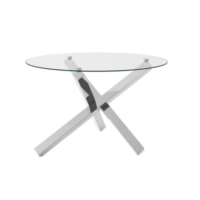 LPD Home Round Glass Top Dining Table