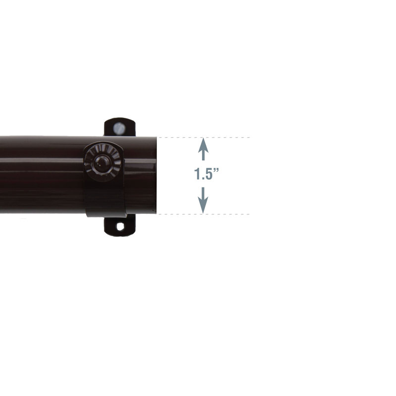 Tringle à rideaux simple 1,5 po Bach, Noir, l 84 po