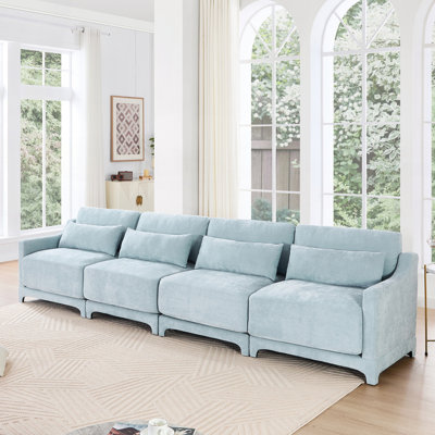 Elegant Chenille Upholstered Sofa with Tailored Tufting and Ergonomic Design
