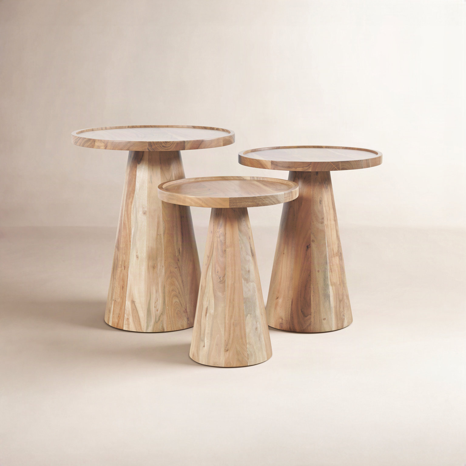 Jean 18" Acacia Nesting End Tables, Natural