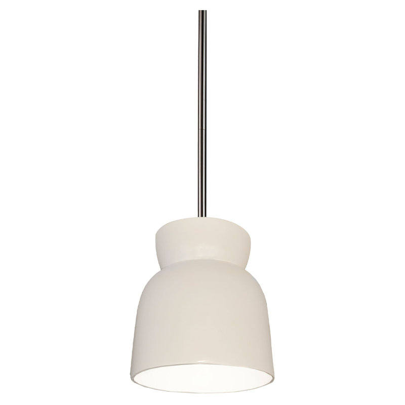 (6) Hourglass Pendant - Rigid Stem, Brushed Nickel, Canyon Clay