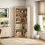 Corner Bookshelf, Farmhouse Corner Tall Bookcase 5 Tier L-shaped Corner Shelf Large Display Rack-1945004308