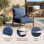 Coussin de chaise de patio extérieur 61 x 61 x 16 cm, coussin de rechange en oléfine résistant aux intempéries, housse amovible-2049241612-2047299054-2047838184