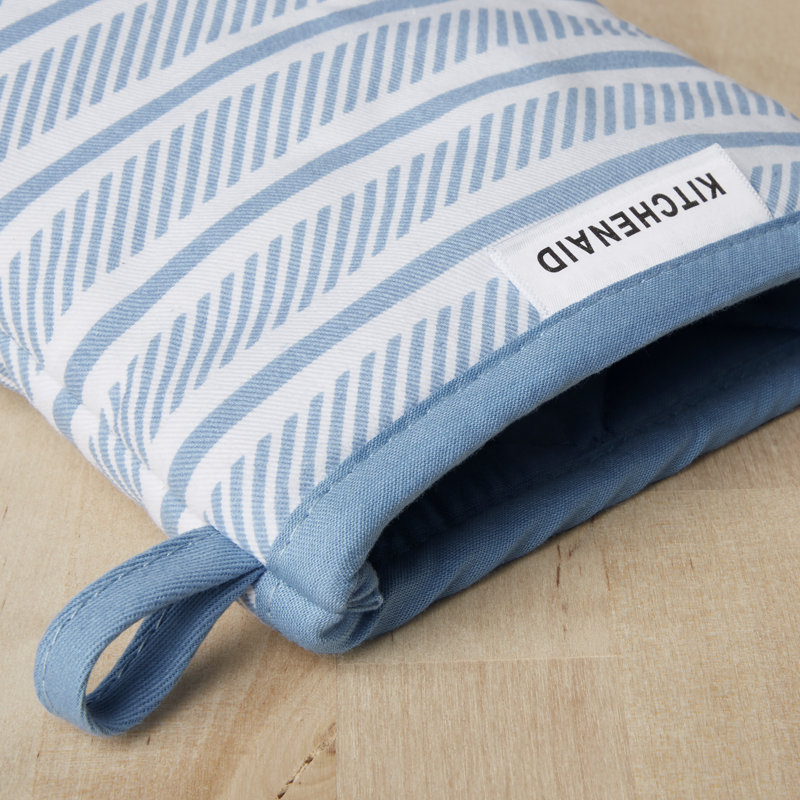 KITCHENAID Albany Mini Oven Mitt 2-Pack Set, Blue Velvet, 5.5" W x 8" L