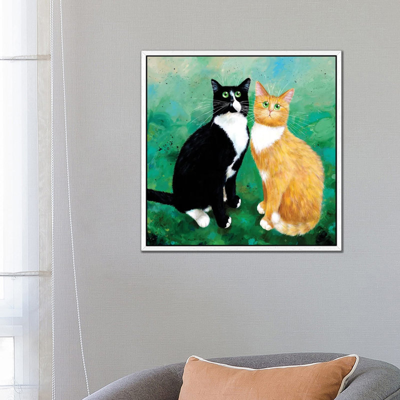 Milo And Archie by Kim Haskins - Single Picture Frame Print on Canvas, White Framed, 66.04 cm H x 66.04 cm W