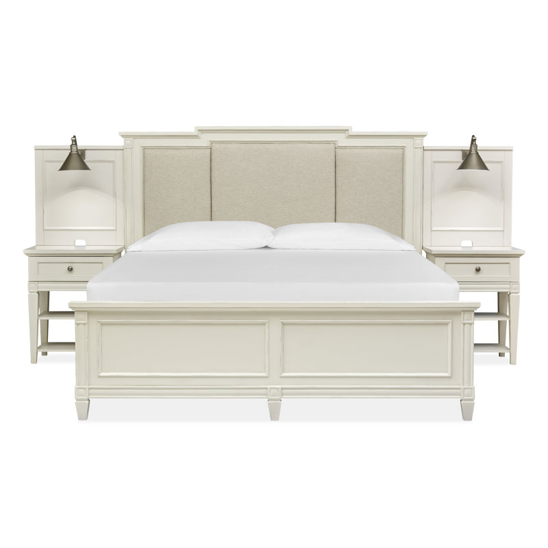 King Upholstered Wall Panel Bed