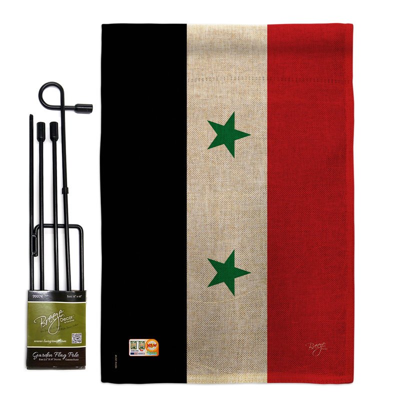 Syrie la nationalité du monde, impressions de polyester de 2 côtés 19 x 13 po ensemble de drapeau