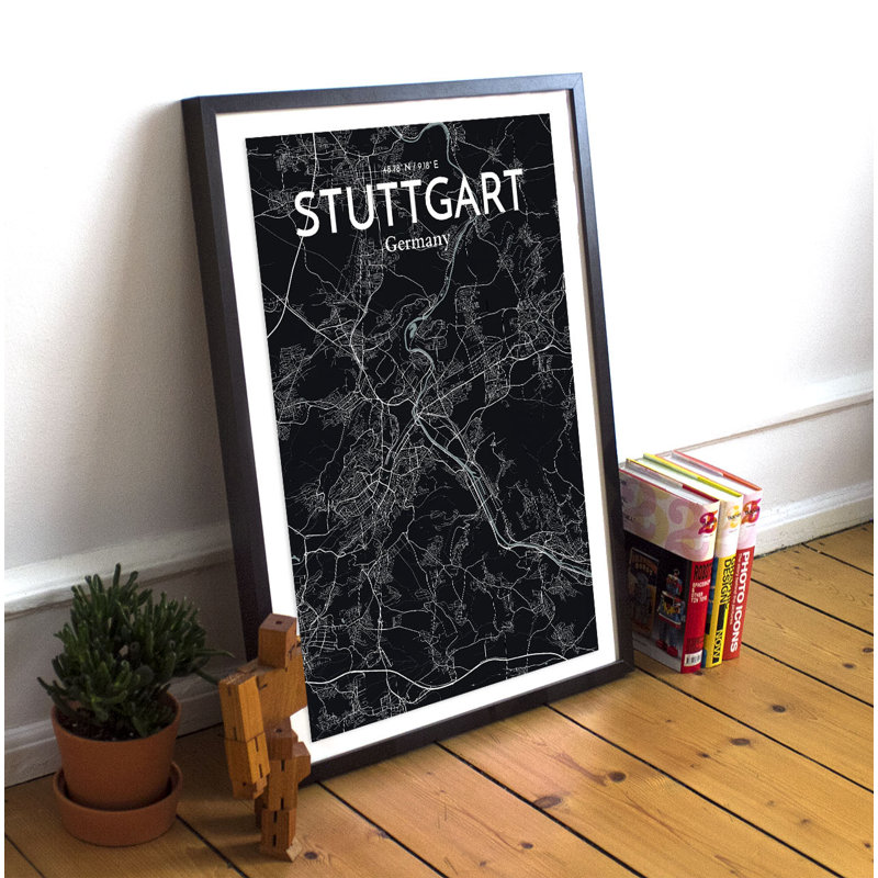 Stuttgart City Map - No Frame Print, 61cm H x 45.7cm W x 0.1cm D