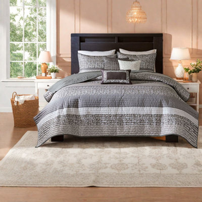Ensemble de literie réversible très grand, jacquard rembourré de coton, style maison moderne