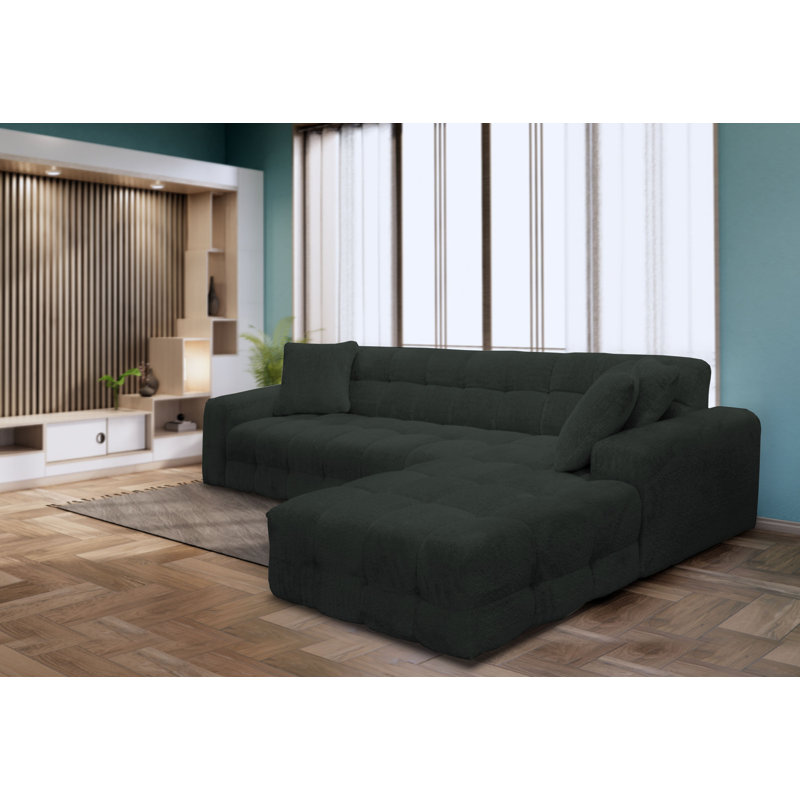 4 Seater Corner Sofa , Left Hand Facing, Black
