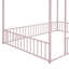Charmant lit pour enfant en métal avec toit et clôture, rose