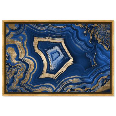 " Blue Geode Abstract Marble Waves Modern "