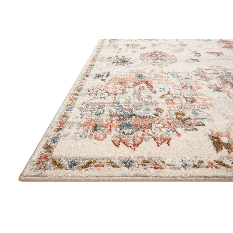 Tapis ivoire / gris Limaville, Rectangle 3 pi 9 po x 5 pi 9 po