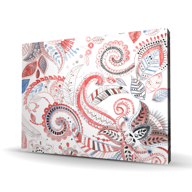 Motif cachemire - Toile à motifs corail pour la décoration intérieure