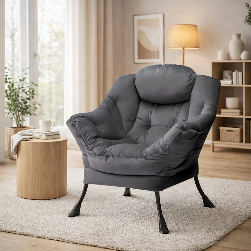 Armchair Accent Chair Lazy Chair, Dark Grey