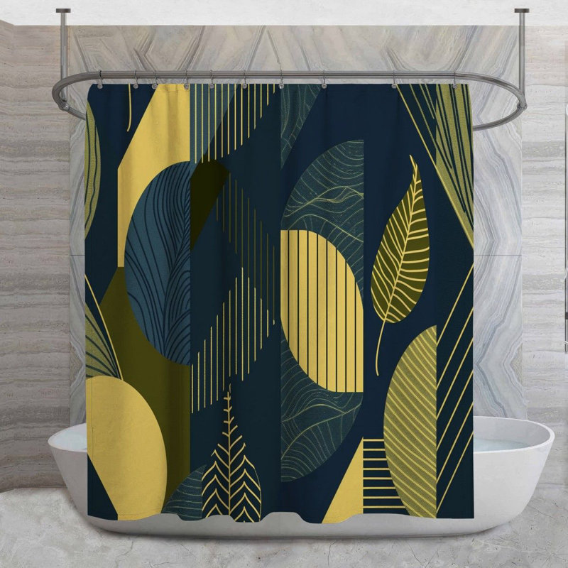 Rideau de douche à motif géométrique, H 93 po x l 70 po