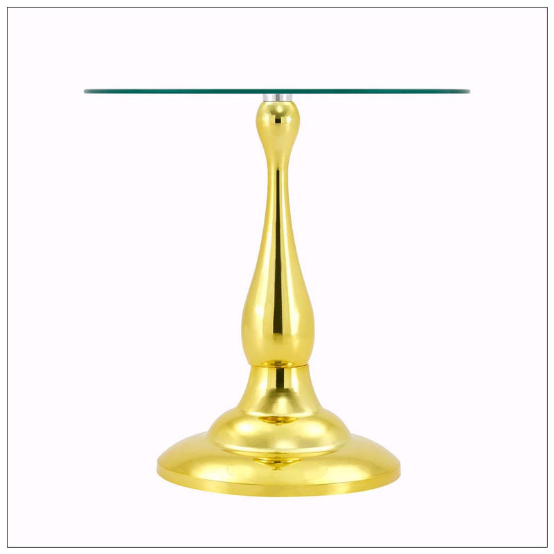 Table de bout ronde 19,6 pouces, Gold,Transparent