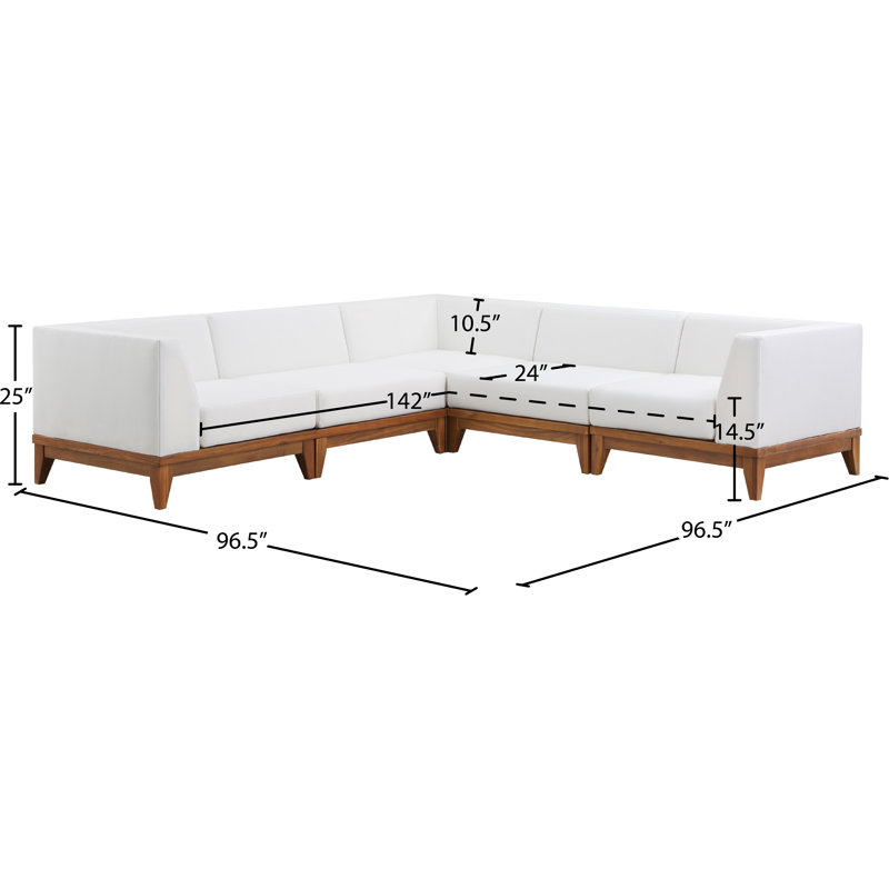 Canapé modulaire d'extérieur de 96,5 po avec coussins Jaceson