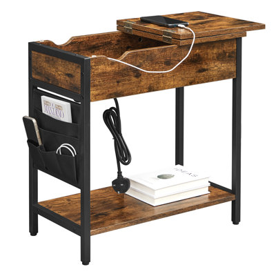 Apaui End Table with Built-In Outlets