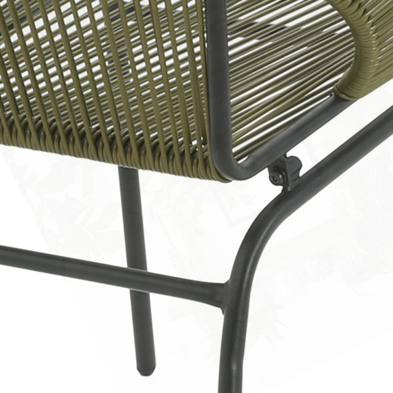 Chaise d'extérieur en osier, Vert