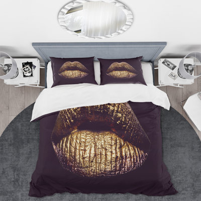 Ensemble de housse de couette Modern Golden Metallized