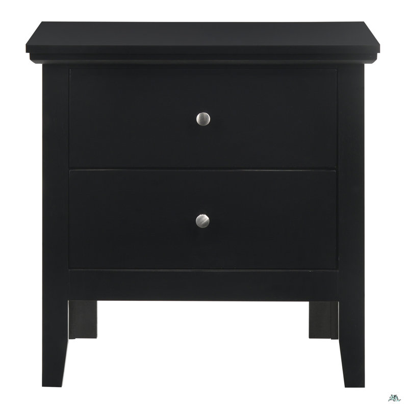 Stylish Transitional Nightstand, Black