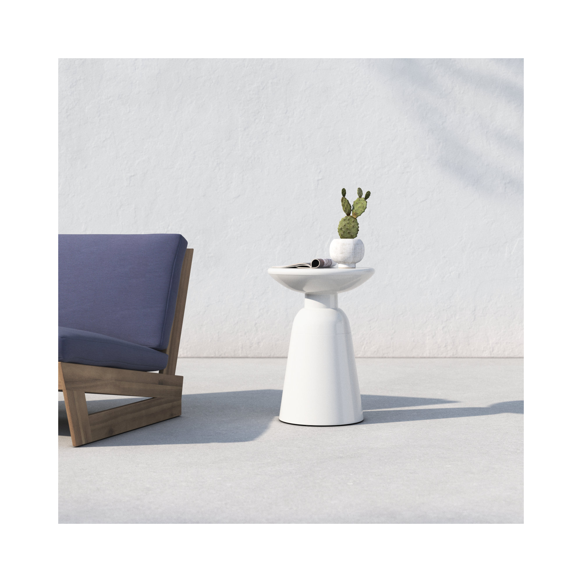 Atira 15'' Iron Outdoor Side Table, White