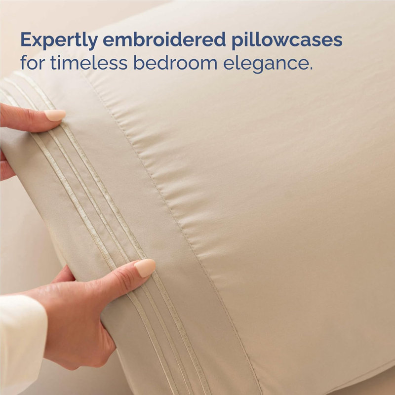 Premium Cooling, Soft & Wrinkle Free Sheet Set - Ultra Soft & Premium Hotel Luxury Bed Sheet Set, Cream